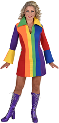 Damesjurkje Seventies Rainbow