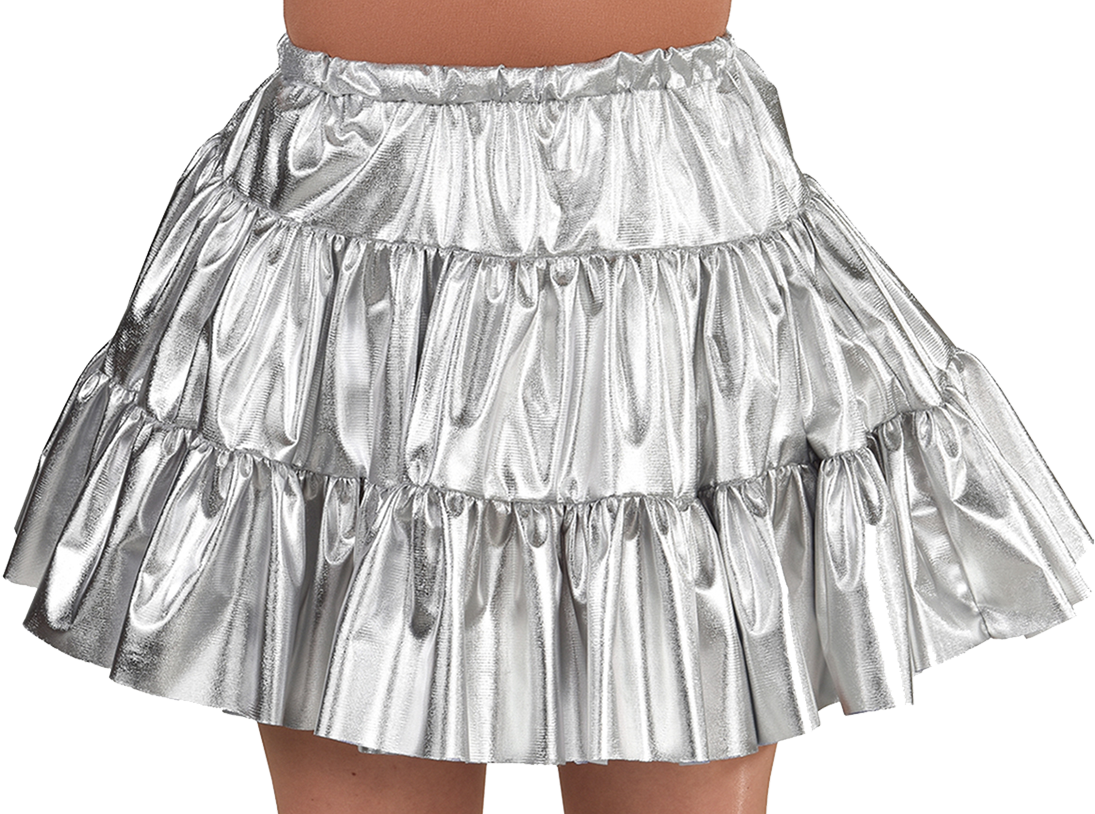 Dames Rok Folie Metallic Zilver Kopen Carnavalsland