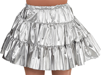 Dames Rok Folie Metallic Zilver