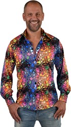 Heren Disco Seventies Shirt Colourdrops