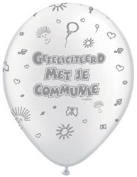 Ballonnen Communie parelmoer 8st