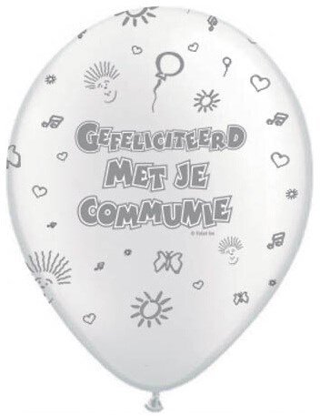 Ballonnen Communie parelmoer 8st