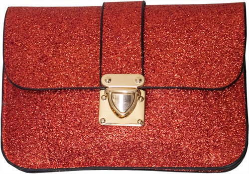 Glitter Enveloptasje met Hengsel Rood (Clutch)