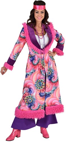 Damesjas Seventies Pink Flowers