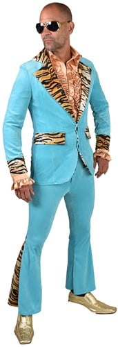 Pooier Outfit Pimp Turquoise-Tijger