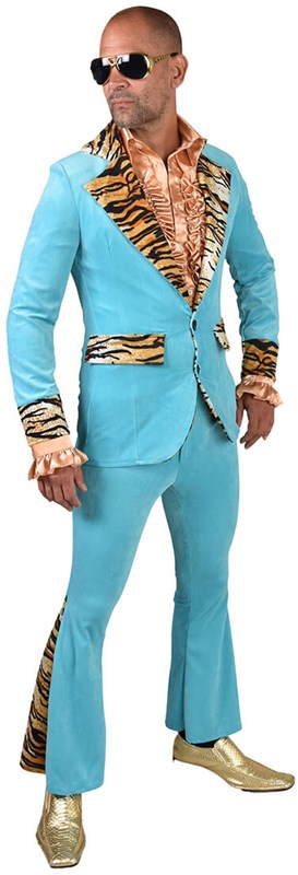 Pooier Outfit Pimp Turquoise-Tijger