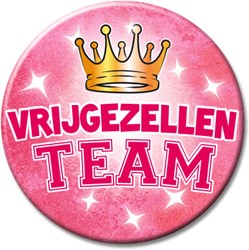 Button XL Vrijgezellenteam Roze