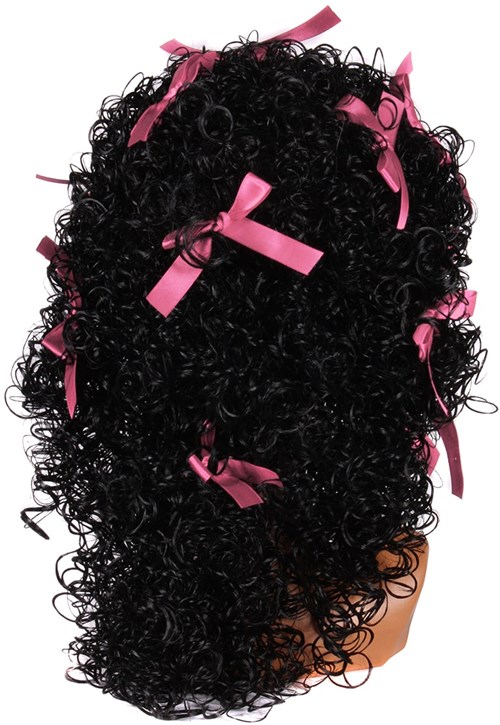 Dames Pietenpruik Pepita Wetlook met Roze Strikjes (achterkant)