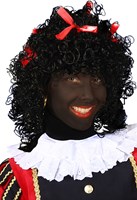 Dames Pietenpruik Pepita Wetlook met Rode Strikjes (1)