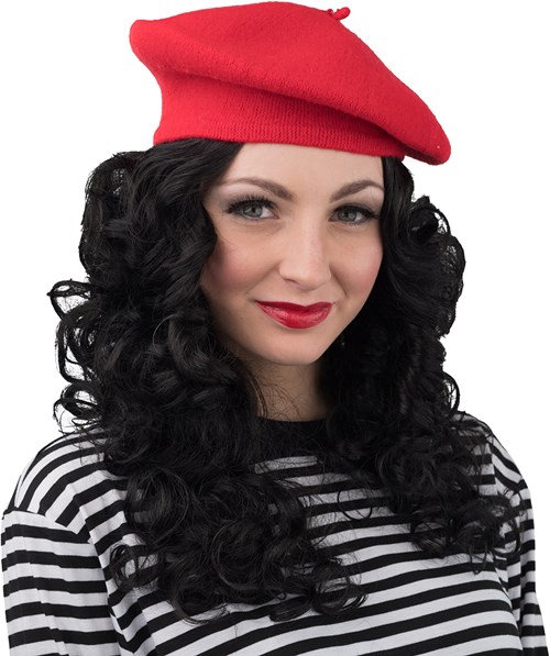 Franse Baret Rood Luxe (wolvilt)