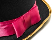Hoge Hoed Zwart Luxe met Pink Band-2