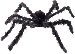Grote Harige Spin Zwart met LED-ogen (102cm)