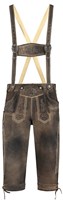 Heren Lederhose Lang Luxe Antiek Grijs (rundleer)