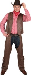 Cowboy Kostuum - Chaps met Vest Bruin