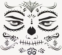 Halloween Gezichts Tattoo Skull