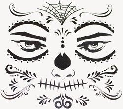 Halloween Gezichts Tattoo Skull