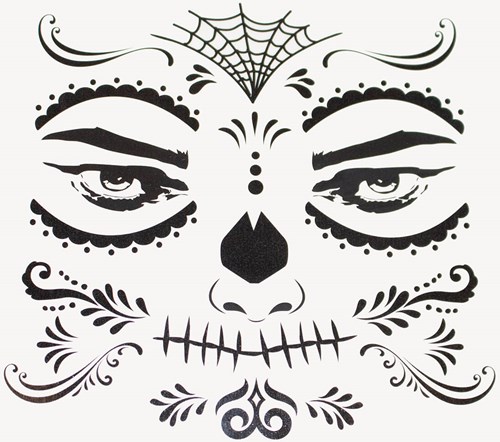 Halloween Gezichts Tattoo Skull