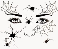 Halloween Gezichts Tattoo Spinnenwebben