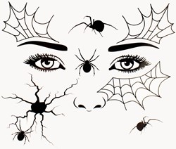 Halloween Gezichts Tattoo Spinnenwebben