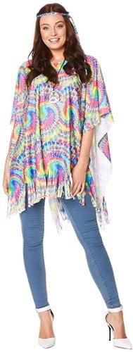 Hippie Poncho Seventies Tie-Dye