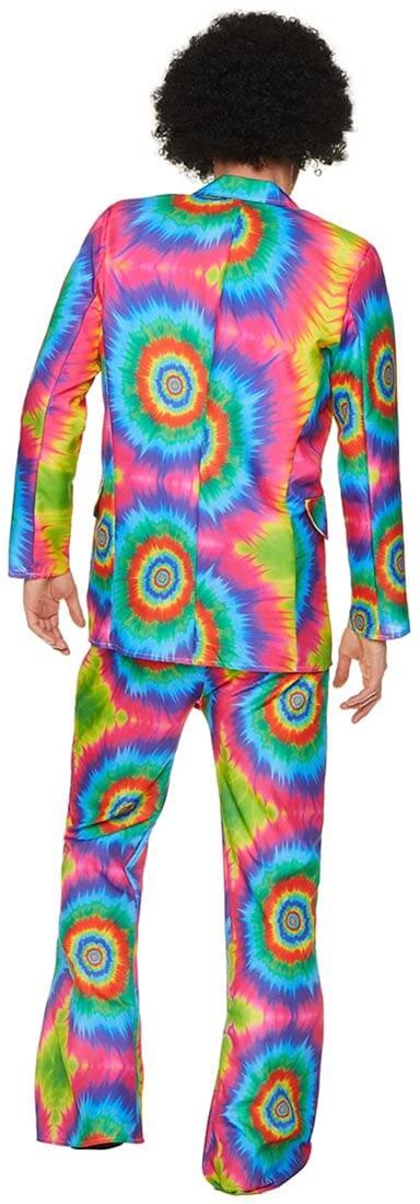 Thetru Hippie-Kostüm Paisley Disco Catsuit, Bunt Gemusterter Overall Fuer 70er Jahre Blumenkinder S02d70bh