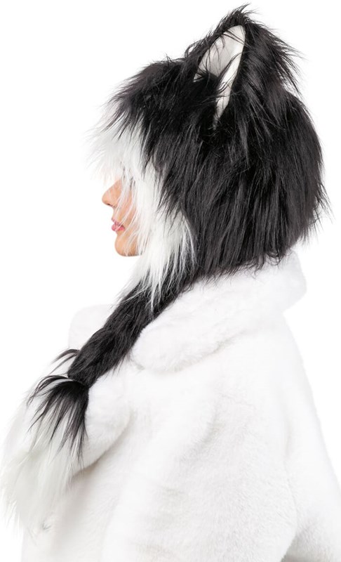 Furry Muts Kat - Zwart-Wit (zijkant)