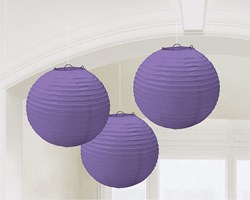 Lampionnen Paars 3st - 24cm