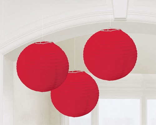 Lampionnen Rood 3st - 24cm