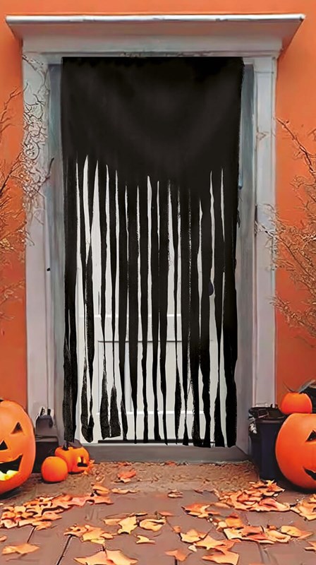Halloween Deurgordijn Zwart - 100x200cm (voorbeeld)
