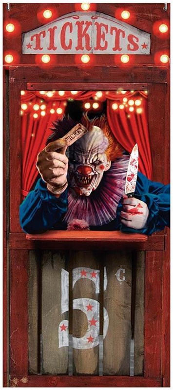 Halloween Deurdecoratie Horror Clown Polyester - 78x180cm