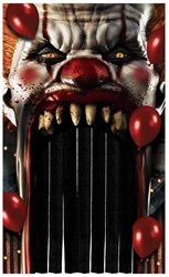 Halloween Deurdecoratie Horror Clown - 145x240cm