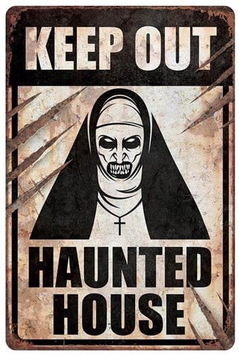 Halloween Bord Keep Out - Haunted House - 24x36cm