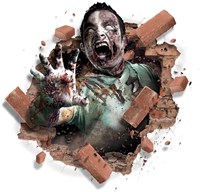 Wanddeco Horror Zombie Zelfklevend - 70x80cm