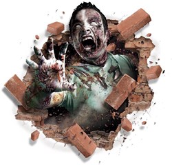 Wanddeco Horror Zombie Zelfklevend - 70x80cm