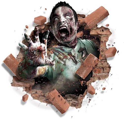Wanddeco Horror Zombie Zelfklevend - 70x80cm