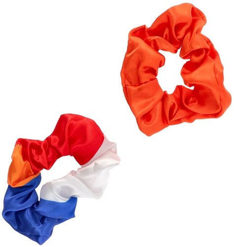 Scrunchies Oranje en Rood Wit Blauw - 2st