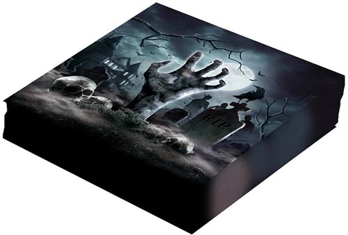 Halloween Servetten Graveyard 33x33cm - 12st