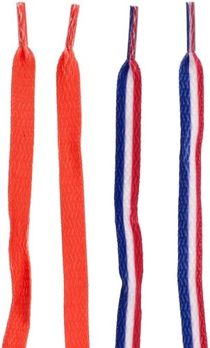 Schoenveters Oranje en Rood Wit Blauw (2 paar)