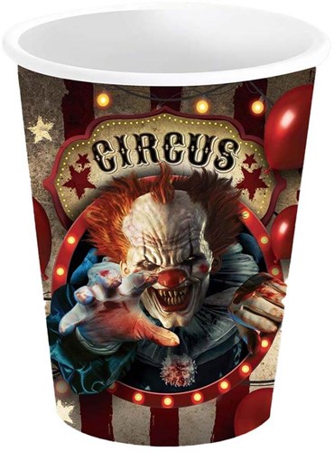 Halloween Bekers Horror Clown 240ml - 6st