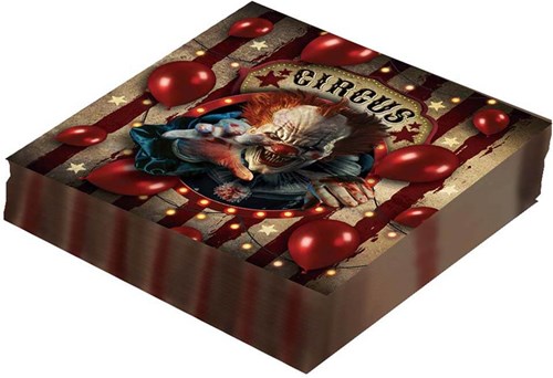 Halloween Servetten Horror Clown 33x33cm - 12st