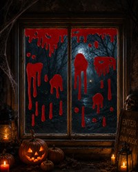 Halloween Raamstickers Bloed Gel (25x25cm)