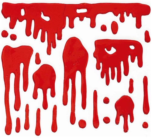 Halloween Raamstickers Bloed Gel (25x25cm)