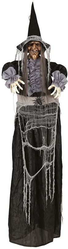 Hangdeco Heks met Licht, Geluid en Beweging - 180cm