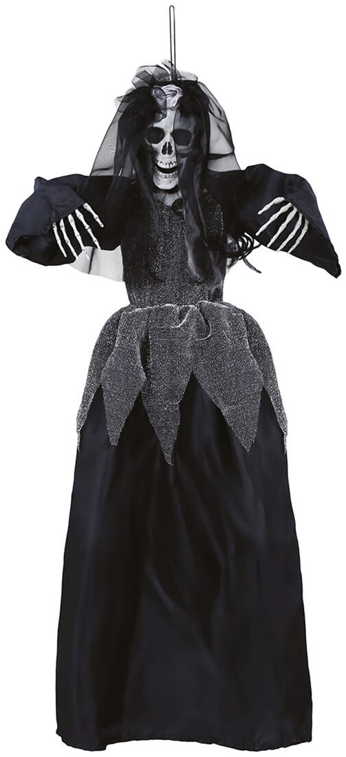Horror hangdecoratie spook/geest/skelet pop met vleermuis vleugels 60 Horror hangdecoratie spook/geest/skelet pop met vleermuis vleugels 60