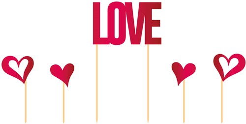 Taart Topper Love Met Hartjes