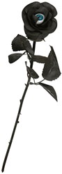 Halloween Decoratie Zwarte Roos met Oogbal