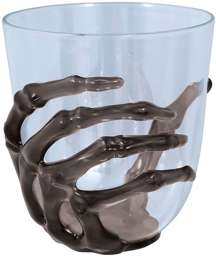 Halloween Glas Skelet Hand - 9,5cm
