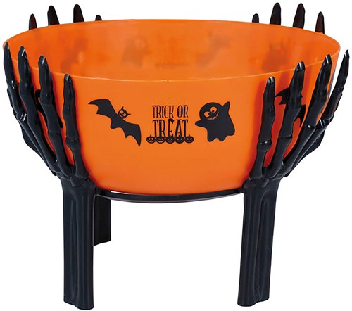 Halloween Schaal met Skelet Handen - 26x18cm
