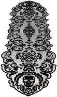 Halloween Tafelloper Skulls Kant - 180x35cm (boven aanzicht)