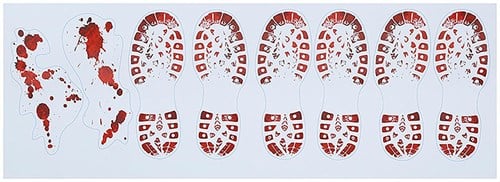 Halloween Bloody Schoenafdrukken Vinyl 2st - 25x70cm